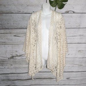 Umgee Cream Lace Oversized Cover-Up